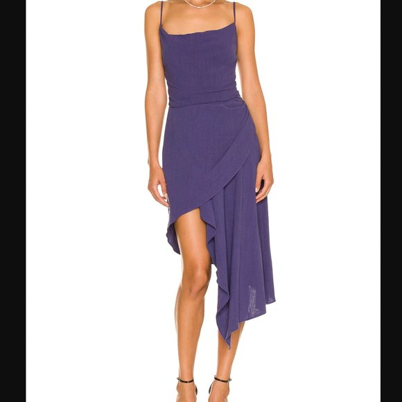 ELLIATT Dominica Dress Asymmetric Hem Blue - Picture 1 of 7